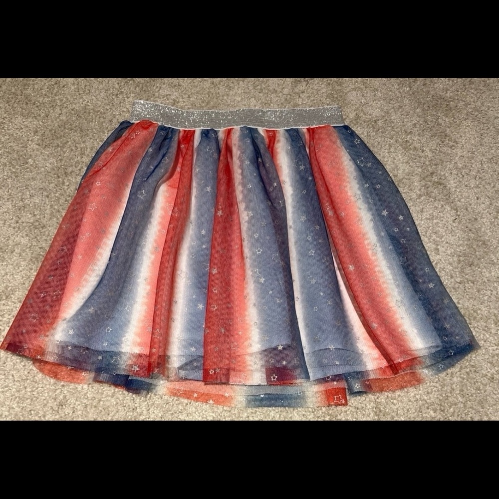 Red white and blue Fourth of July girls skirt size 7/8